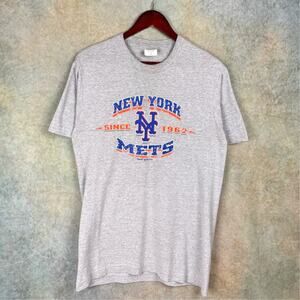 VTG 2000 New York Mets T Shirt Mens Sz M Gray MLB Baseball Sports Majestic